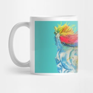 Unicorn Watercolor Painting Blue - On Aqua Mug